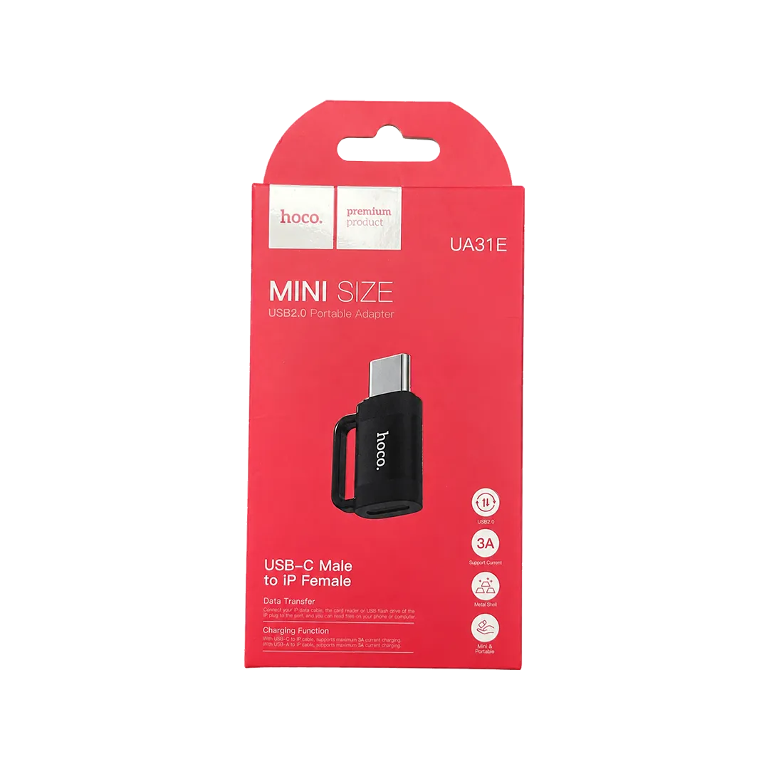 Mini Size USB2.0 Portable Adapter USB-C Male to iP Female image