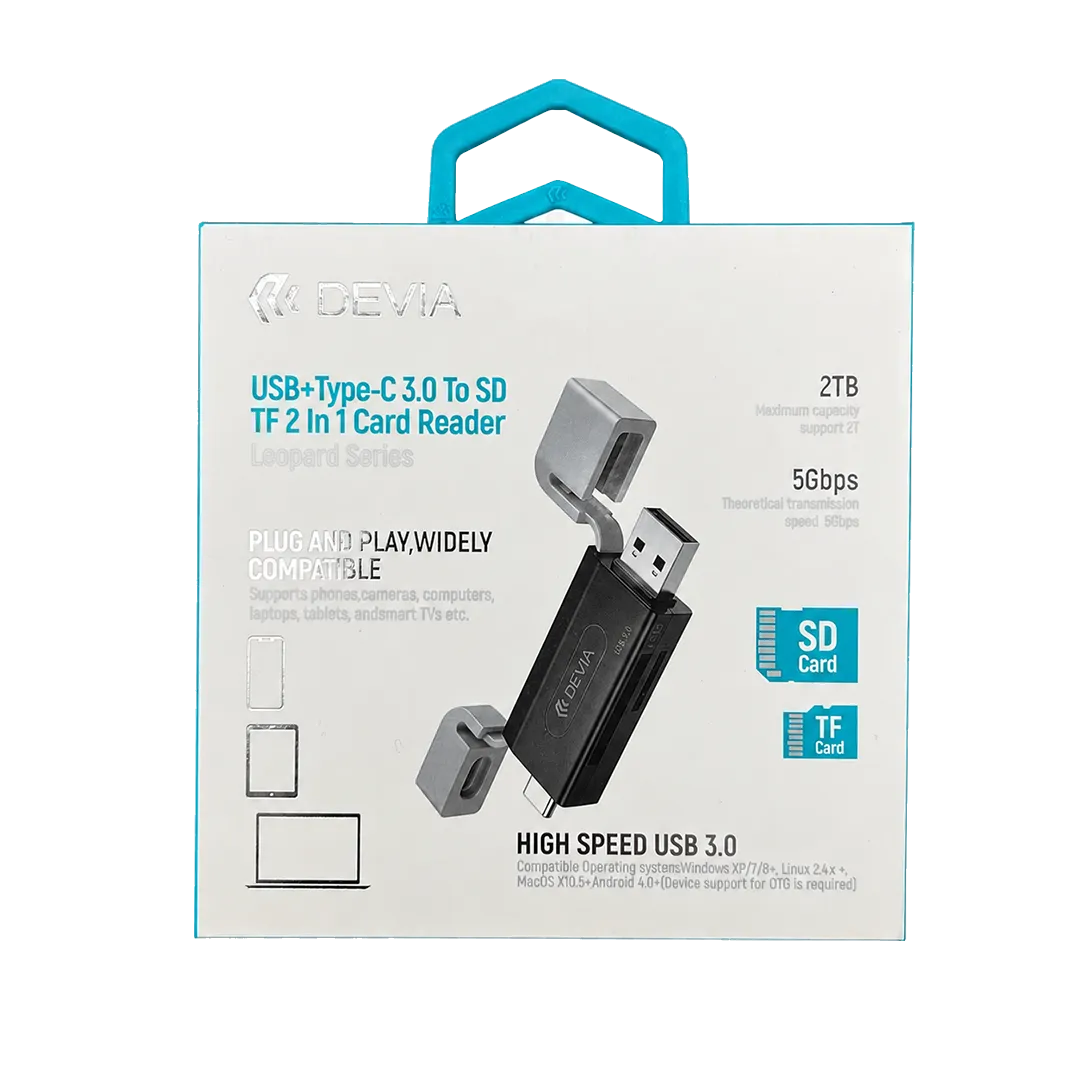 USB + Type-C 3.0 to SD TF 2 in 1 Card Reader image